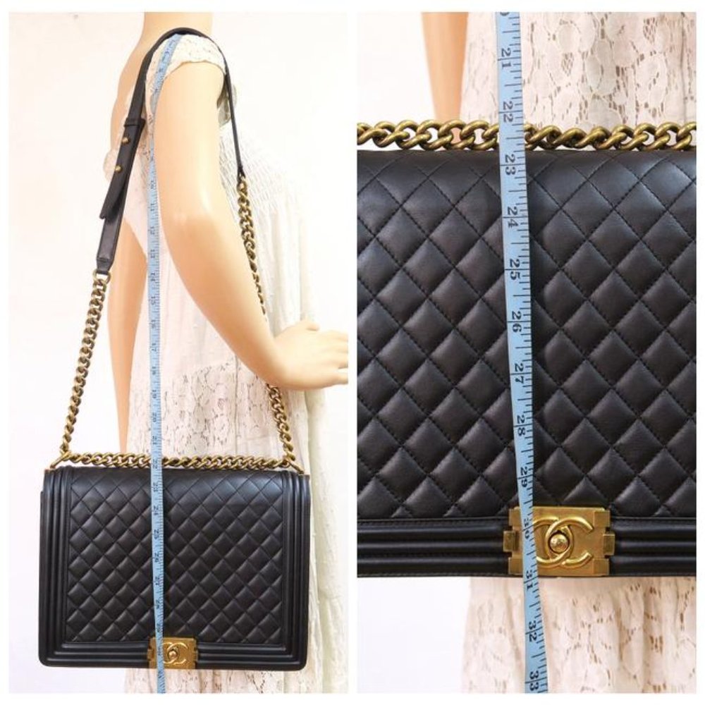 100% Authentic Chanel Boy Large Quilted Black - Picture 4 of 4